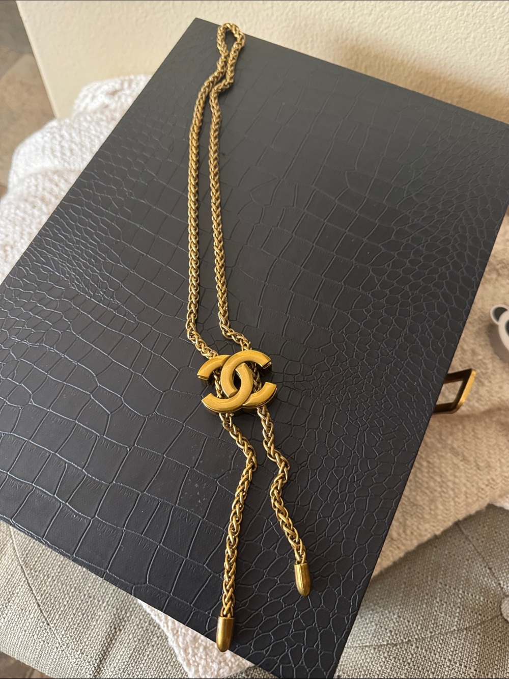 CC initials Gold-Tone Necklace